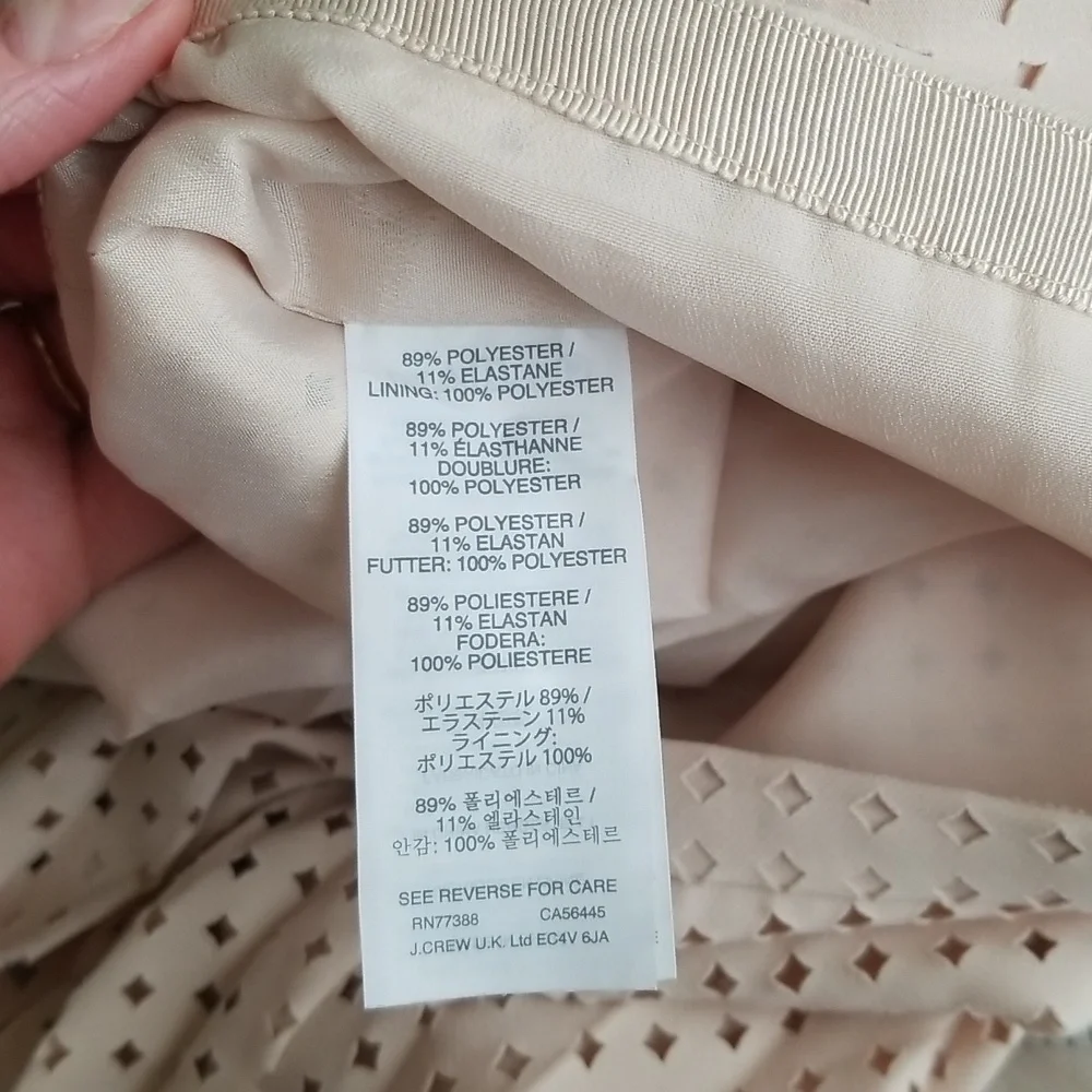 NWOT J.Crew Laser-Cut Pleated Women’s Skirt In Beige Size 6